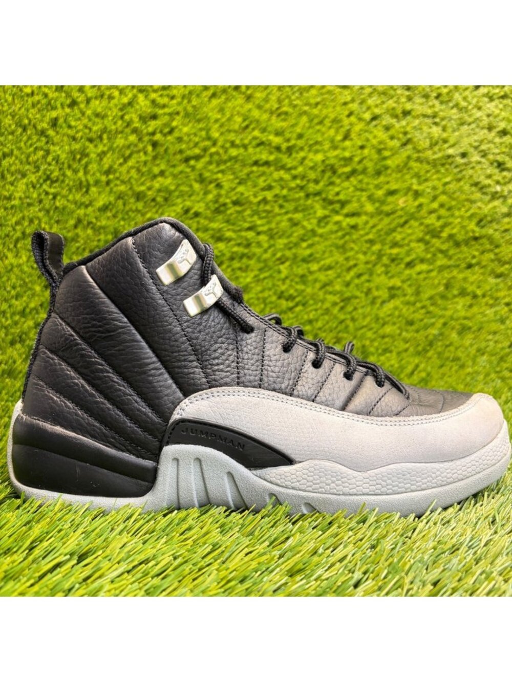 Nike Air Jordan 12 Retro Barons Boy Size 6Y Black Gray Basketball Shoes Sneakers
